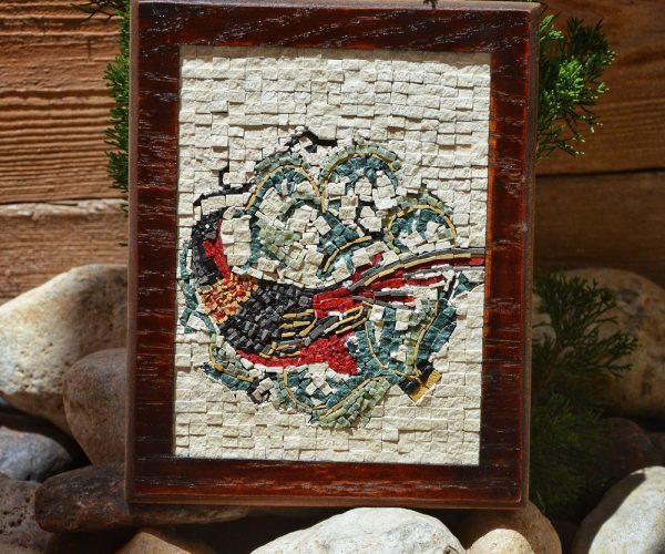 Red-bellied Bird Mosaic Art