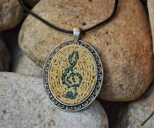 Music symbol Mosaic Necklace