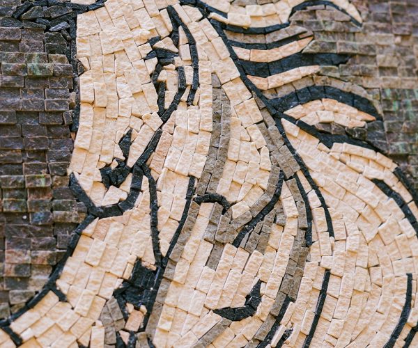 Handcrafted "White Running Horse" Mosaic Art