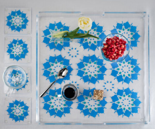 Tepelik blue tray & coasters set