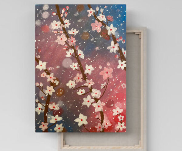 Cherry Blossom Acrylic Painting on Canvas