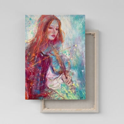 Violin Girl Oil Painting on Canvas