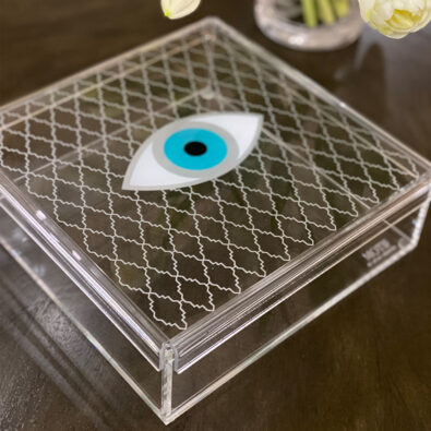 Turquoise Eye Square Acrylic Box