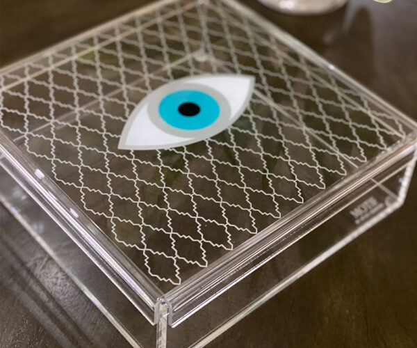 Turquoise Eye Square Acrylic Box