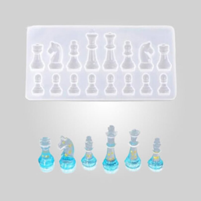 16-Cavity International Chess Pieces Mold for Epoxy Resin and Craft Casting