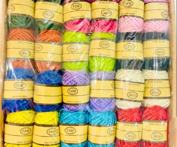 Natural Jute Twine 12 vibrant colors of yarn