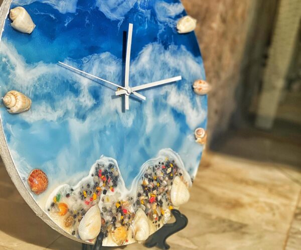 Epoxy Resin Ocean Theme Wall Clock