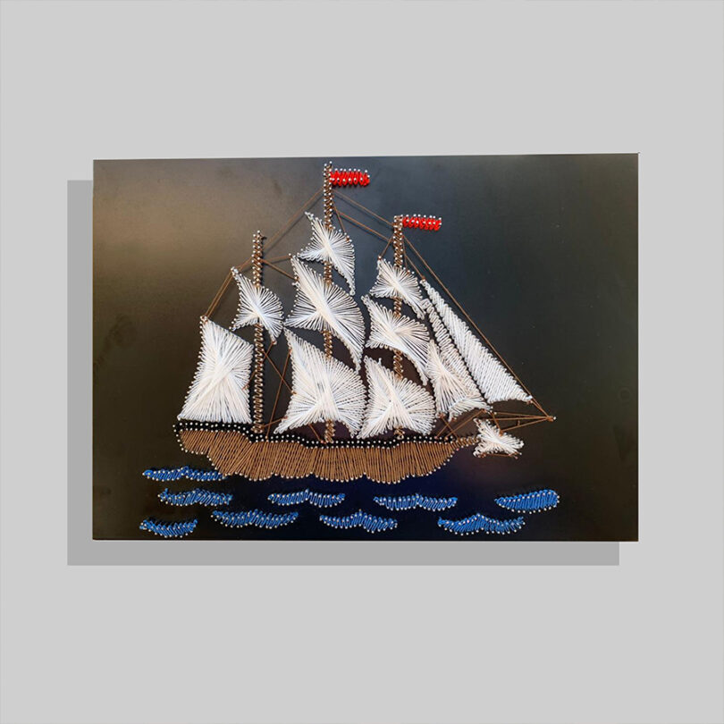 Ship in the Sea String Art Painting