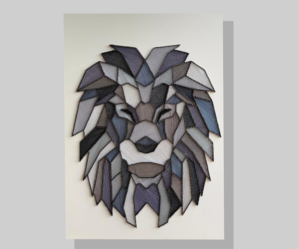 Abstract Lion String Art Painting