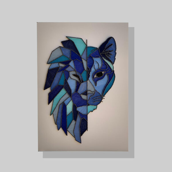 Half Lion Half Tiger String Art Painting