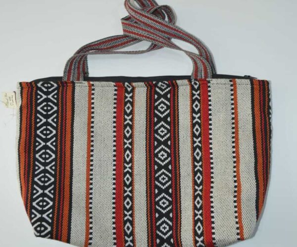 Beige Handmade Bedouin Bag With Zipper