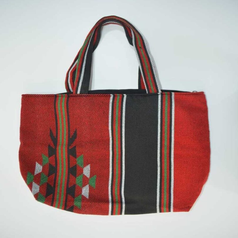 Red Handmade Bedouin Bag With Zipper