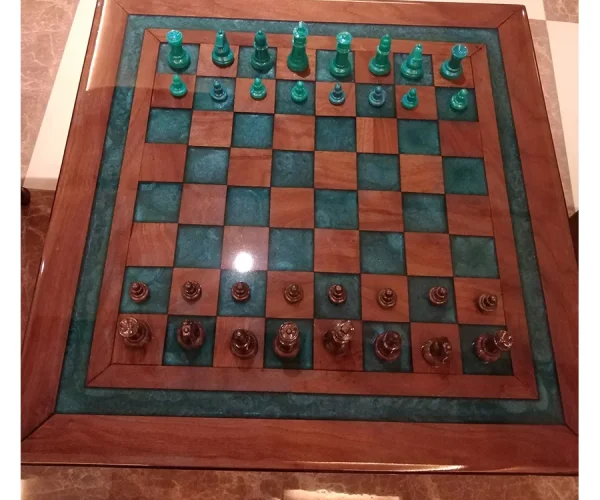 Resin Chess Board | Brick Red Color