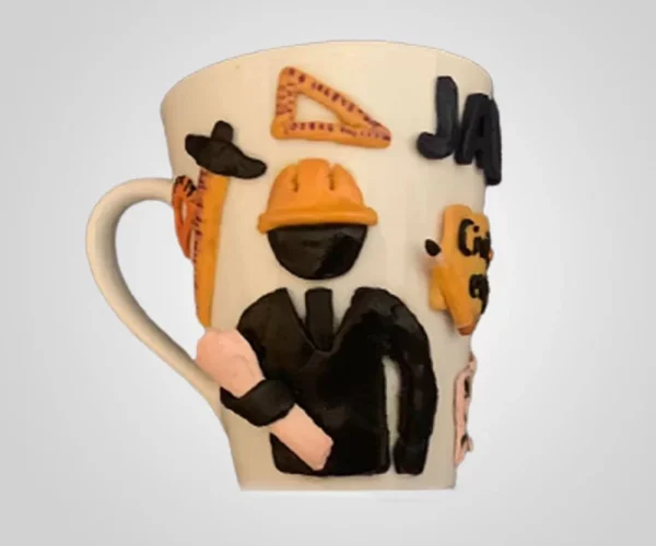 Unique Clay Designs On Hand Crafted Porcelain Mugs