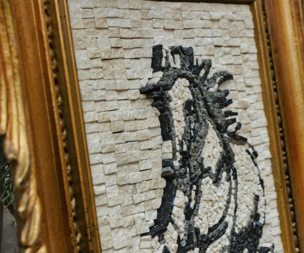 Horse Mosaic Painting On Wood